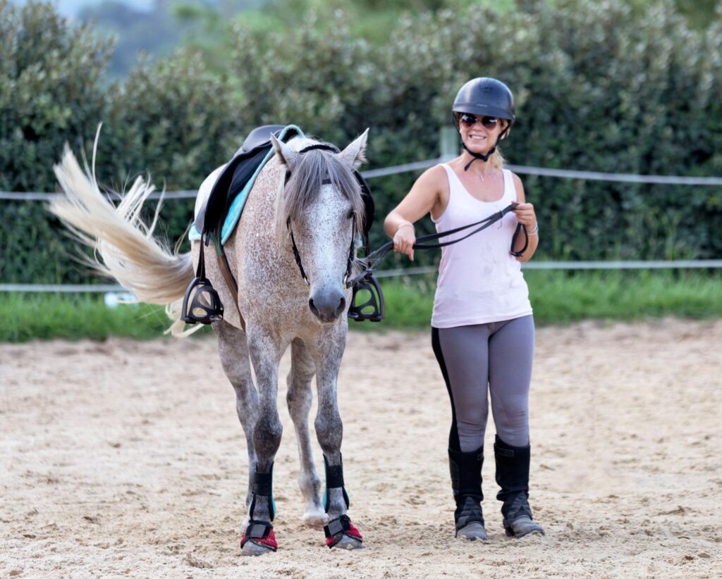riding girl and horse
