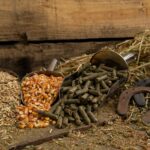 shovel spoons with horse food ingredients
